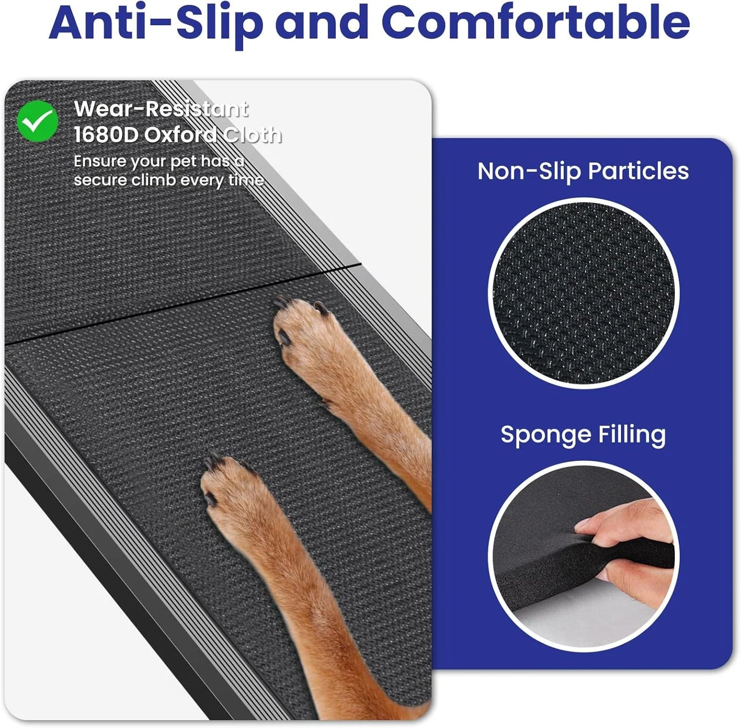 Pet Ramp for Large Dogs with Non-Slip Rug Surface Dog Ramp for Car, Extra Long Folding Dog Ramps,